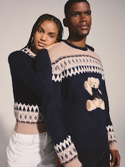 Lipsy Navy Bear Crew Neck Knitted Jumper - Image 7 of 7
