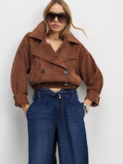 River Island Blue High Rise Tie Waist Wide Leg Jeans - Image 3 of 4