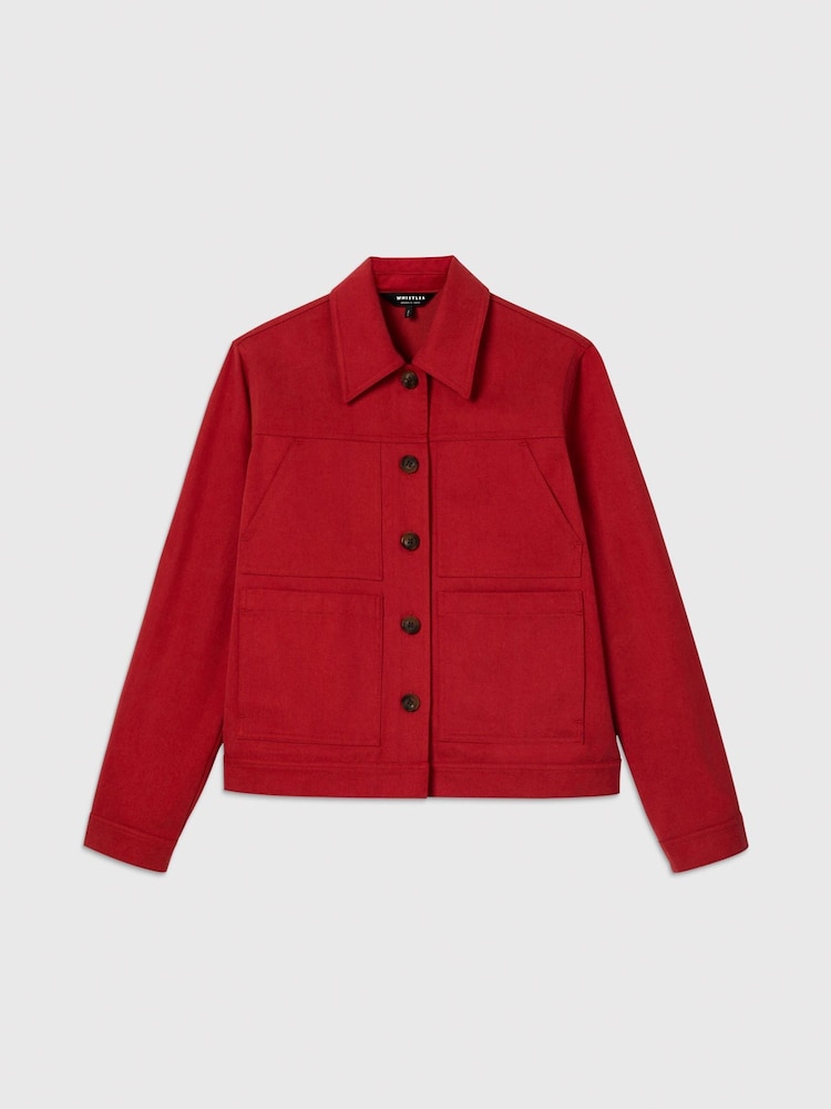 Whistles Red Mia Pocket Detail Jacket - Image 5 of 5