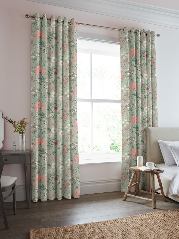 Laura Ashley Pistachio Otterham Gardens Made to Measure Curtains - Image 2 of 9 Laura Ashley Pistachio Otterham Gardens Made to Measure Curtains - Image 2 of 9