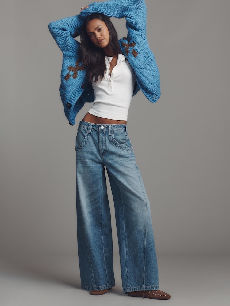 Anthropologie Pilcro High-Rise Tapered Blue Jeans - Bild 2 von 5 Anthropologie Pilcro High-Rise Tapered Blue Jeans - Bild 2 von 5