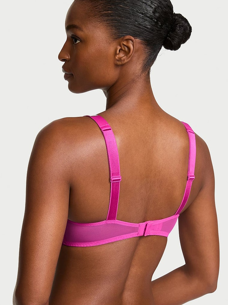 Victoria's Secret Pink Fire Add 2 Cups Push Up Bombshell Lace Shine Strap Bra - Image 2 of 2
