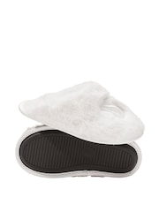 Victoria's Secret Coconut White Closed Toe Faux Fur Slippers - Image 2 of 2