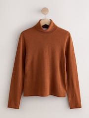 Brown Long Sleeve Roll Neck Jumper - Image 1 of 3