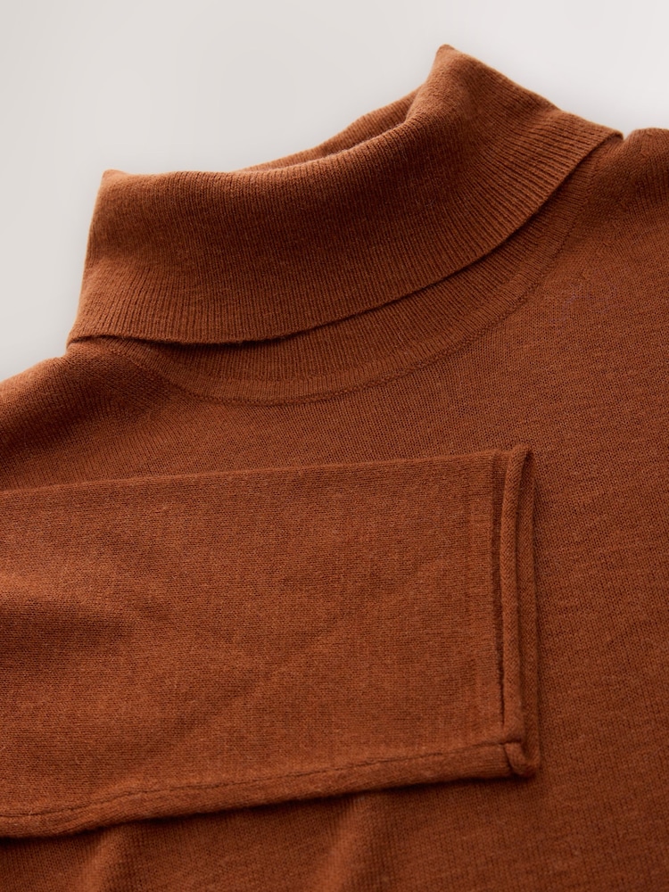 Brown Long Sleeve Roll Neck Jumper - Image 3 of 3