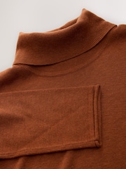 Qəhvəyi - Long Sleeve Roll Neck Jumper - 6şəkildən 5 şəkil