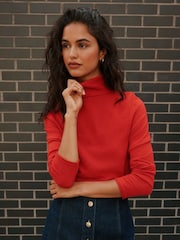 Red Long Sleeve Roll Neck Jumper - Image 1 of 8