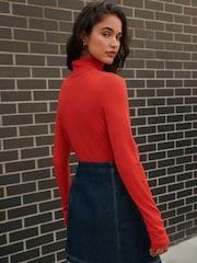 Red Long Sleeve Roll Neck Jumper - Image 4 of 8