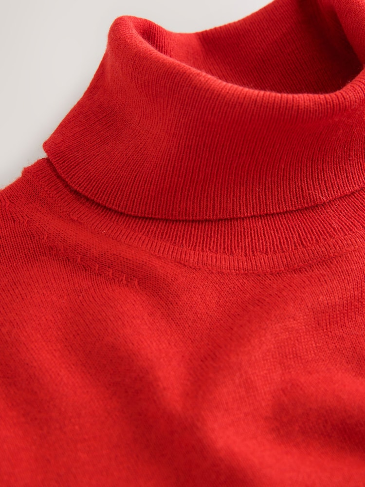 Red Long Sleeve Roll Neck Jumper - Image 8 of 8 Red Long Sleeve Roll Neck Jumper - Image 8 of 8