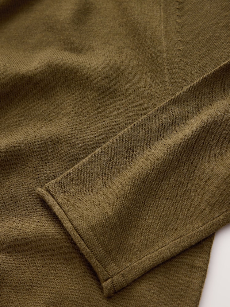 Khaki Green Long Sleeve Roll Neck Jumper - Image 6 of 6 Khaki Green Long Sleeve Roll Neck Jumper - Image 6 of 6