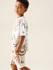 Angel & Rocket Cream Kylo Oversized Palm Print T-Shirt & Shorts Set - Image 5 of 7