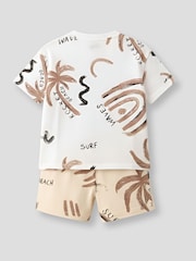 Angel & Rocket Cream Kylo Oversized Palm Print T-Shirt & Shorts Set - Image 7 of 7