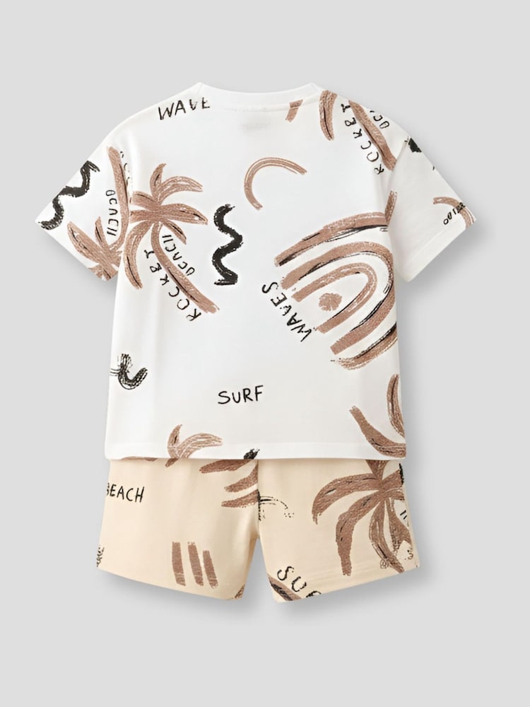Angel & Rocket Cream Kylo Oversized Palm Print T-Shirt & Shorts Set - Image 7 of 7 Angel & Rocket Cream Kylo Oversized Palm Print T-Shirt & Shorts Set - Image 7 of 7