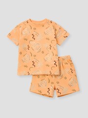 Angel & Rocket Orange Kylo Oversized Palm T-Shirt & Shorts Set - Image 1 of 2