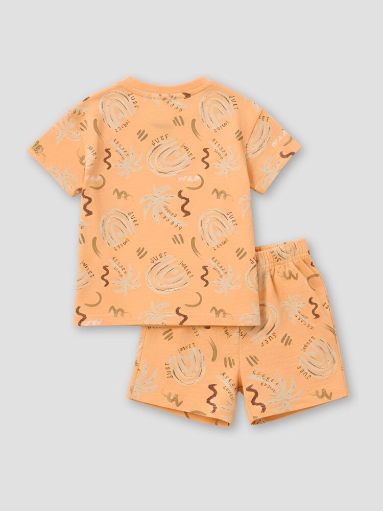 Angel & Rocket Orange Kylo Oversized Palm T-Shirt & Shorts Set - Image 2 of 2