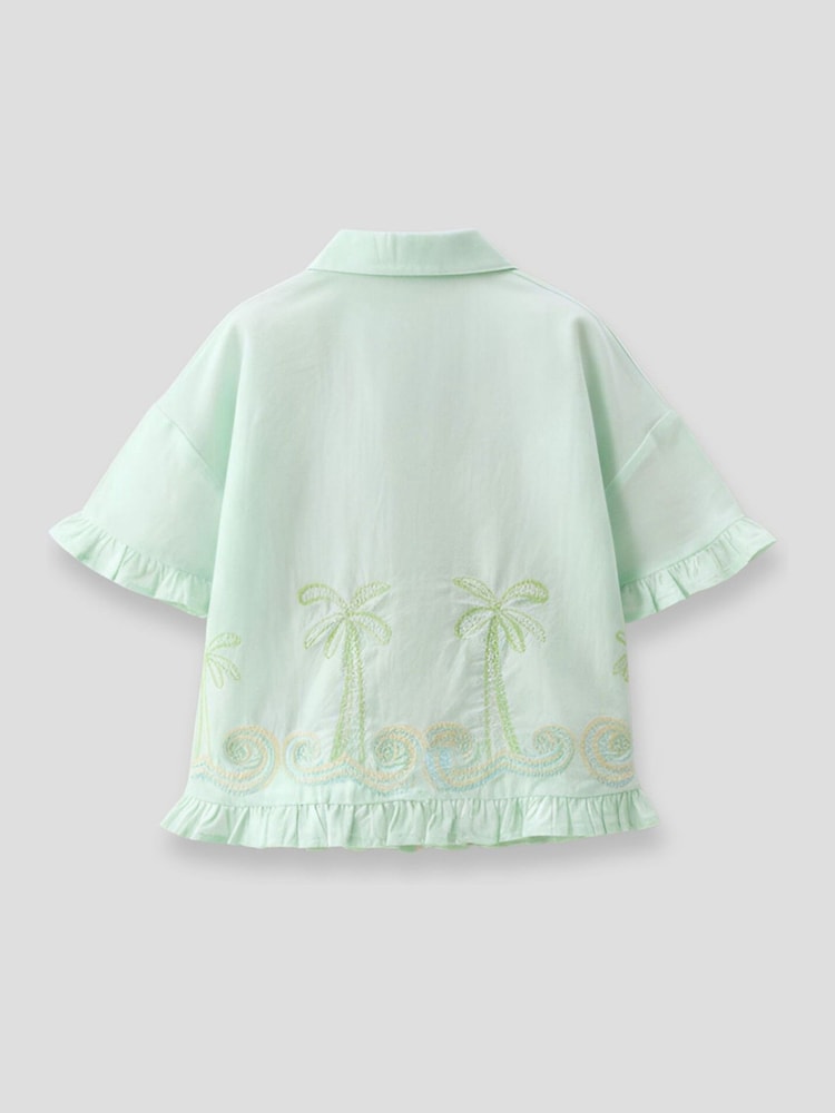 Angel & Rocket Green Palma Embroidered Shirt - Image 4 of 4