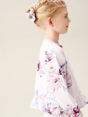 Angel & Rocket Pink Paloma Floral Bow Frill Pyjamas - Image 3 of 6