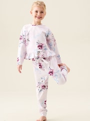 Angel & Rocket Pink Paloma Floral Bow Frill Pyjamas - Image 4 of 6