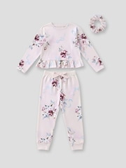 Angel & Rocket Pink Paloma Floral Bow Frill Pyjamas - Image 5 of 6