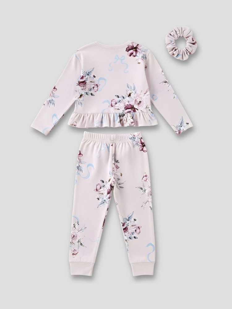 Angel & Rocket Pink Paloma Floral Bow Frill Pyjamas - Image 6 of 6 Angel & Rocket Pink Paloma Floral Bow Frill Pyjamas - Image 6 of 6