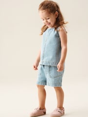 Angel & Rocket Sienna Denim Top və Şort Dəsti - 6şəkildən 3 şəkil