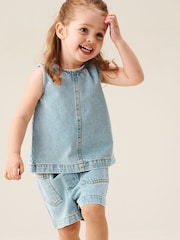 Angel & Rocket Sienna Denim Top və Şort Dəsti - 6şəkildən 4 şəkil