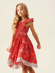 Angel & Rocket Red Ava Hanky Hem Bandana Print Dress - Image 5 of 7