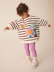 Purple Stripe Garden Sweatshirt and Legging Set (3mths-7yrs) - Image 1 of 4