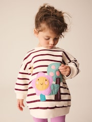 Purple Stripe Garden Sweatshirt and Legging Set (3mths-7yrs) - Image 3 of 4