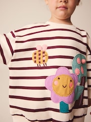 Purple Stripe Garden Sweatshirt and Legging Set (3mths-7yrs) - Image 4 of 4