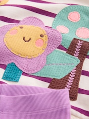 Purple Stripe Garden Sweatshirt and Leggings Set (3mths-7yrs) - Image 8 of 9