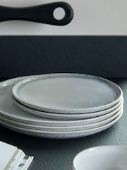 Denby Set of 4 White Aurora Medium Plates - Image 1 of 3