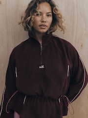 ក្រហមប៊ឺហ្គូឌី - self. Microfleece Half Zip Sweatshirt - រូបភាព 2 នៃ 9