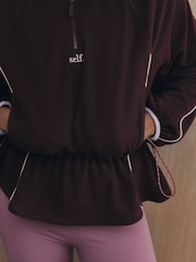 ក្រហមប៊ឺហ្គូឌី - self. Microfleece Half Zip Sweatshirt - រូបភាព 4 នៃ 9