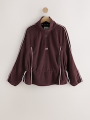 ក្រហមប៊ឺហ្គូឌី - self. Microfleece Half Zip Sweatshirt - រូបភាព 7 នៃ 9