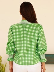 Aspiga Embroidered Smocked Blouse - תמונה 2 מתוך 5