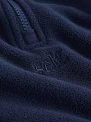 self. Navy Microfleece Half Zip Sweatshirt - Image 11 of 12