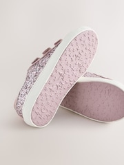 Pink Glitter Wide Fit (G) Low Top Trainers - Image 3 of 5
