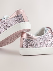 Pink Glitter Wide Fit (G) Low Top Trainers - Image 4 of 5