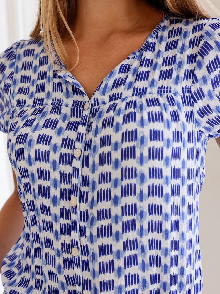 Aspiga Blue Lisbon Viscose Crinkle Blouse - Image 4 of 4