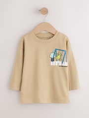 Brown Dinosaur Long Sleeve Graphic T-Shirt (3mths-7yrs) - Image 1 of 4