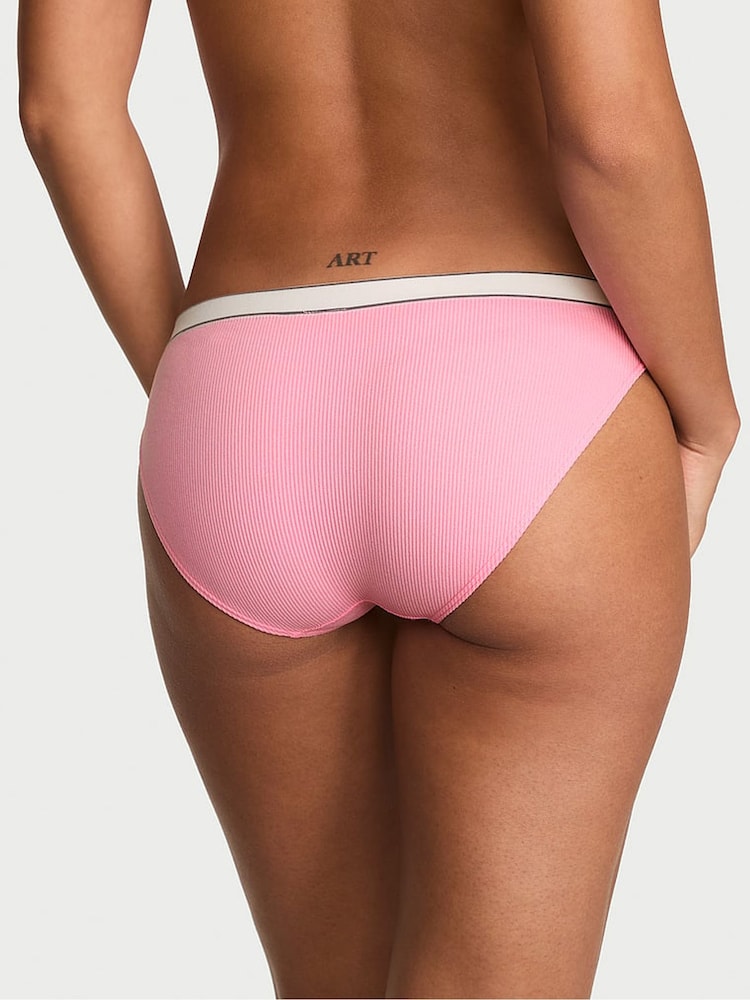 Victoria's Secret Victoria Pink Bikini Logo Ribbed Knickers - Image 2 of 2 Victoria's Secret Victoria Pink Bikini Logo Ribbed Knickers - Image 2 of 2