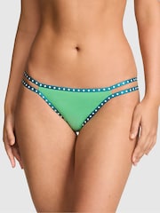 Victoria's Secret Pink Graphic Green String Bikini Cotton Mini Logo Knickers - Image 1 of 2