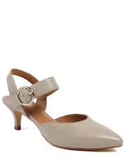 Jones Bootmaker Beige Yohanna Leather Court Shoes - Image 2 of 5