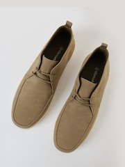 Threadbare Beige Faux Suede Moccasin Boots - Image 4 of 4