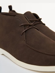 Threadbare Brown Faux Suede Moccasin Boots - Image 2 of 4