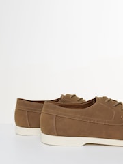 Threadbare Brown Faux Suede Boat Shoes - Image 3 of 4
