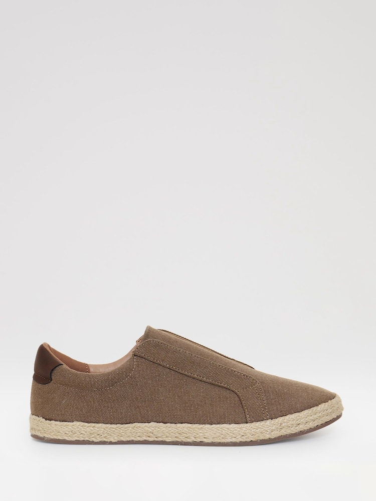 Καφετί - Threadbare Cotton Canvas Slip On Espadrilles - Εικόνα 1 από 4