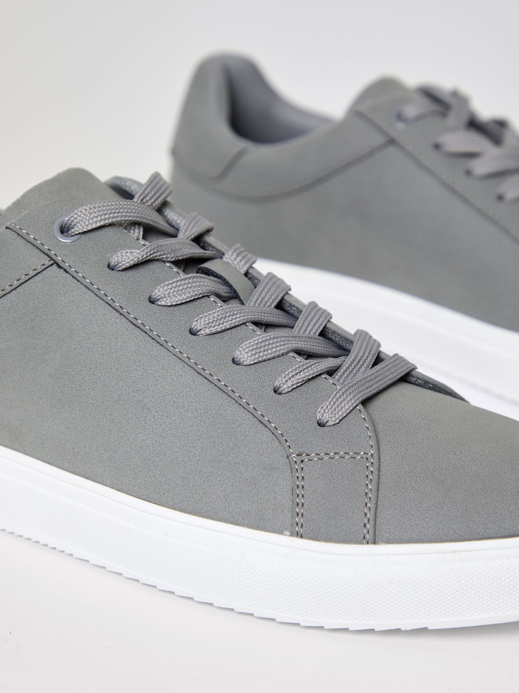 Buy Threadbare Grey Faux Suede Court Trainers from Next USA