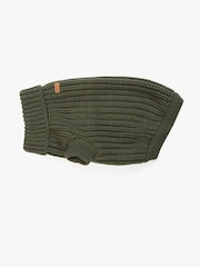 Barbour® Olive Green Dogs Saltburn Cable Knit Jumper - Image 5 of 8